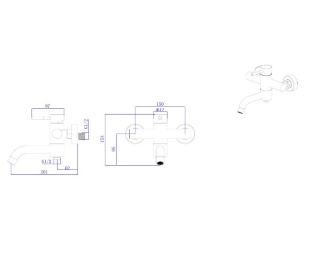 Смеситель для ванны RUSH Melos с коротким изливом (SUS1101-44)